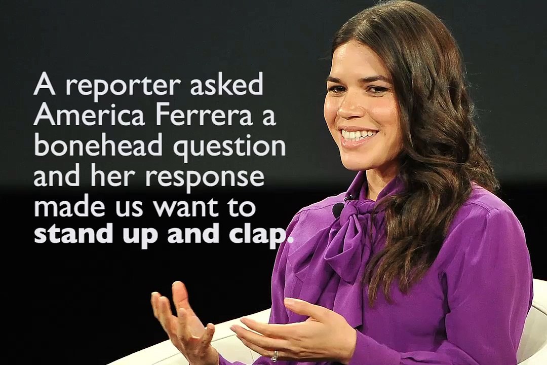 America Ferrera shuts down bonehead reporter question