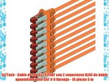 1aTTack - Cable de red SSTP PIMF con 2 conectores RJ45 de doble apantallamiento CAT 6 0 Naranja