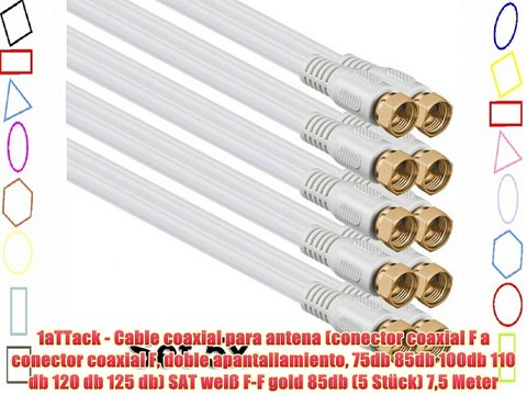 1aTTack - Cable coaxial para antena (conector coaxial F a conector coaxial F doble apantallamiento