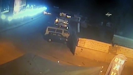 Yurt inşaatında meydana gelen toprak kayması güvenlik kamerasında