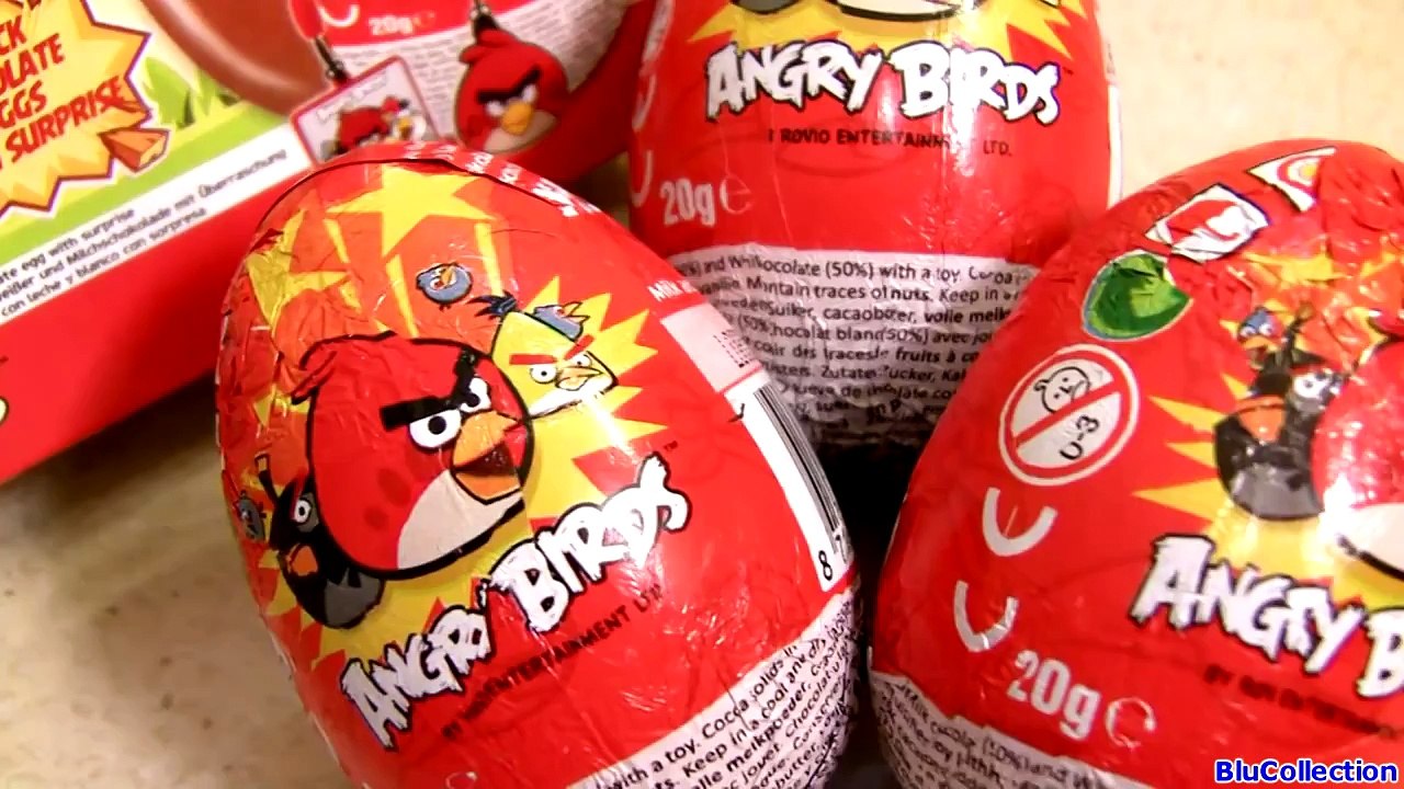 Angry Birds Toys Chocolate Surprise Box of Eggs Unboxing same as Kinder Huevos Sorpresa