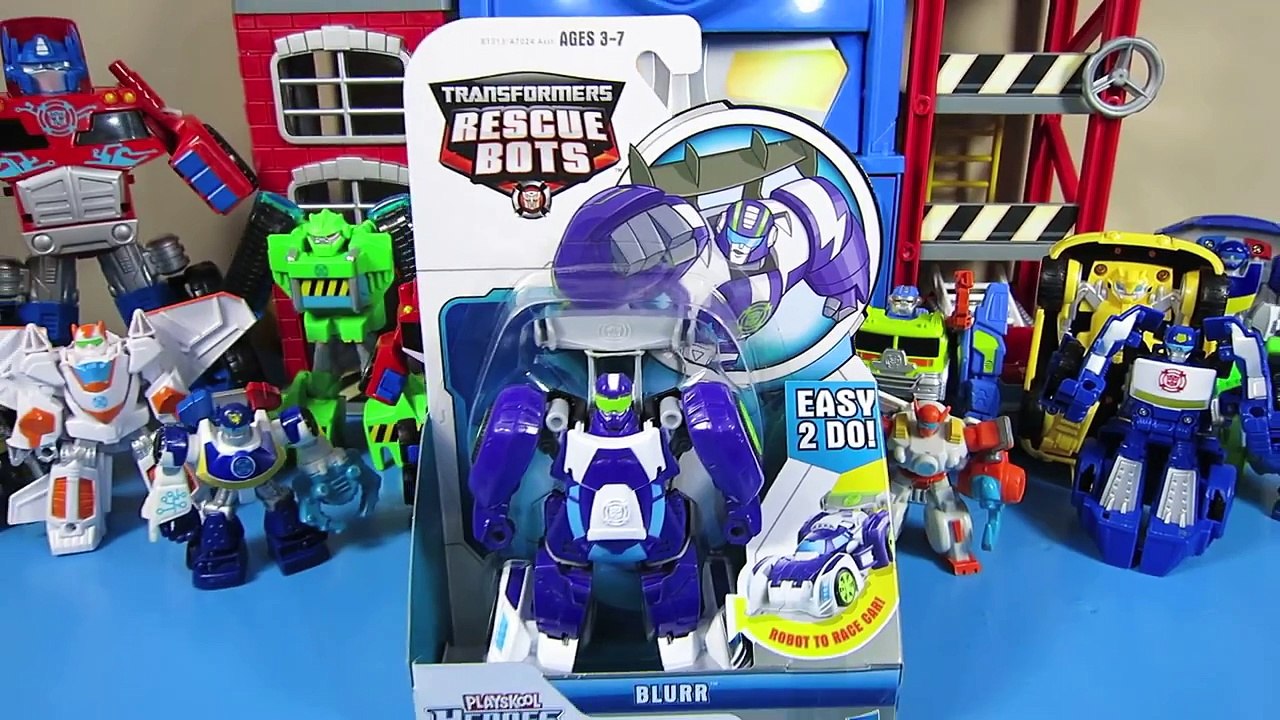 NEW 2015 TRANSFORMERS RESCUE BOTS BLURR RACECAR SPEED RACER OPTIMUS HEATWAVE BLADES