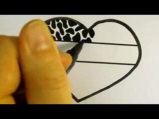 How To Draw Animal Pattern and Swirl Pattern In A Heart