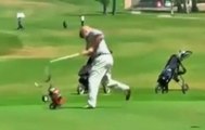 Old Guy Destroys a Punk Kid's Remote Control Car On The Golf Course