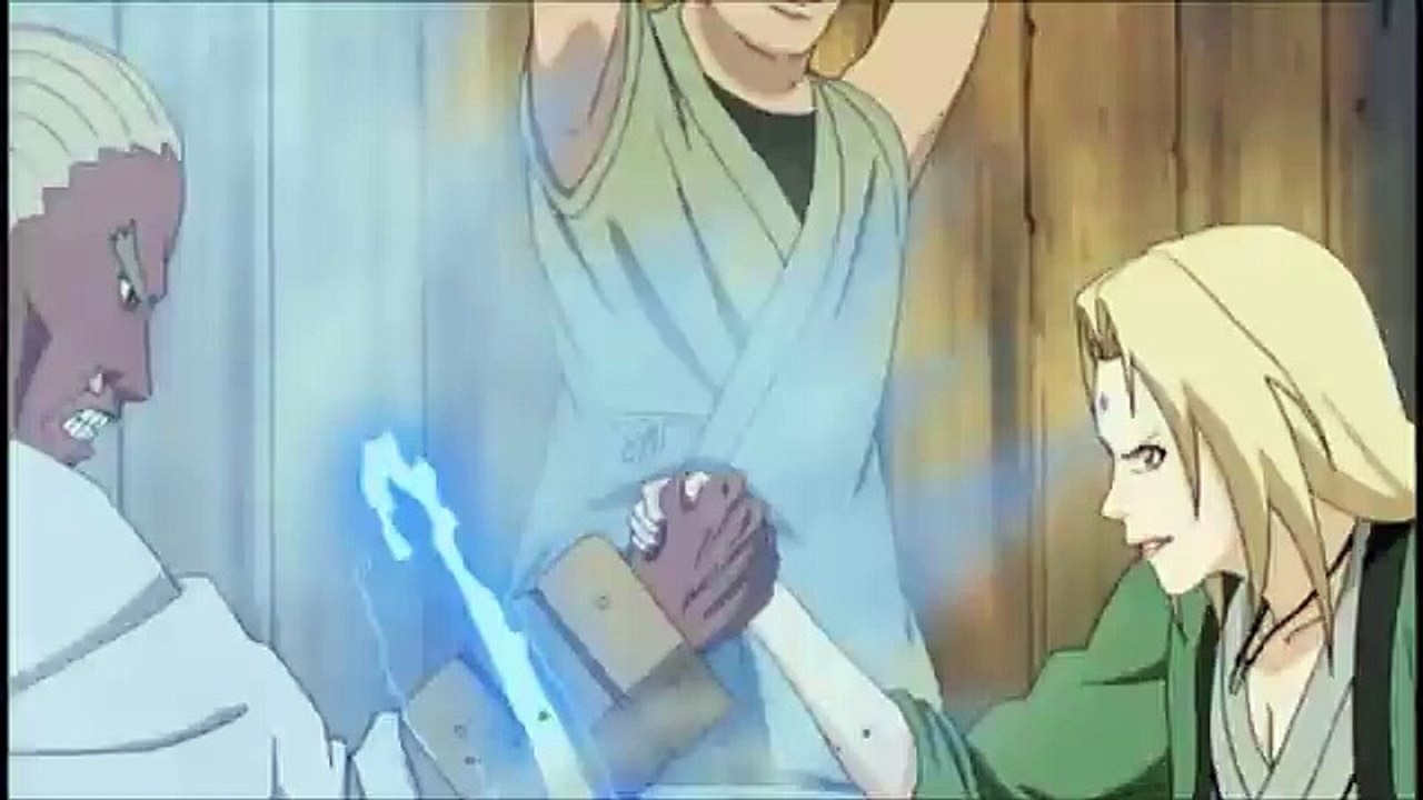 Arm Wrestling between Tsunade and Raikage