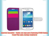 Samrick Executive - Funda con tapa para Samsung S7580 Galaxy Trend Plus (piel incluye tarjetero)