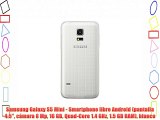 Samsung Galaxy S5 Mini - Smartphone libre Android (pantalla 4.5 cámara 8 Mp 16 GB Quad-Core