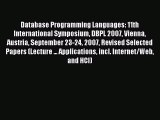 (PDF Download) Database Programming Languages: 11th International Symposium DBPL 2007 Vienna