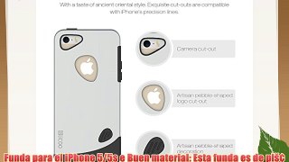Funda para el iPhone 5/5s Slicoo® [Garantía para toda la vida] Pebble Series doble capa y caucho