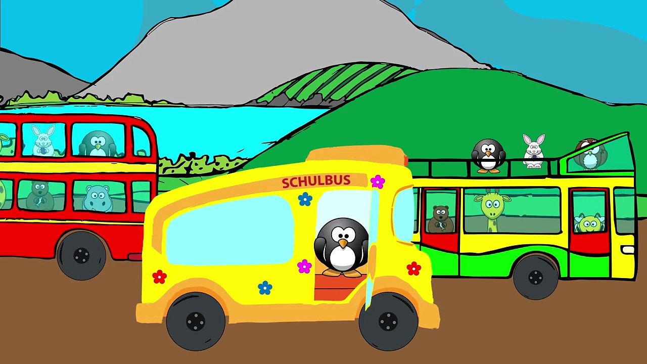 Die Räder vom Bus MIX mit Tieren in Deutscher Sprache Yleekids Deutsch