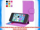 Snugg - Carcasa de cuero (PU) con tapa para iPhone 4 / 4s color púrpura