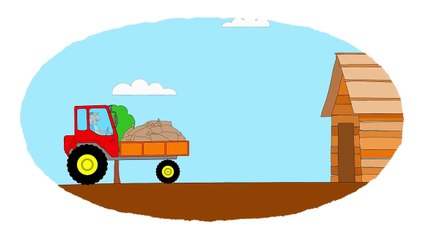 Zeichentrick – Malbuch. Farben lernen – Traktoren – Teil3.