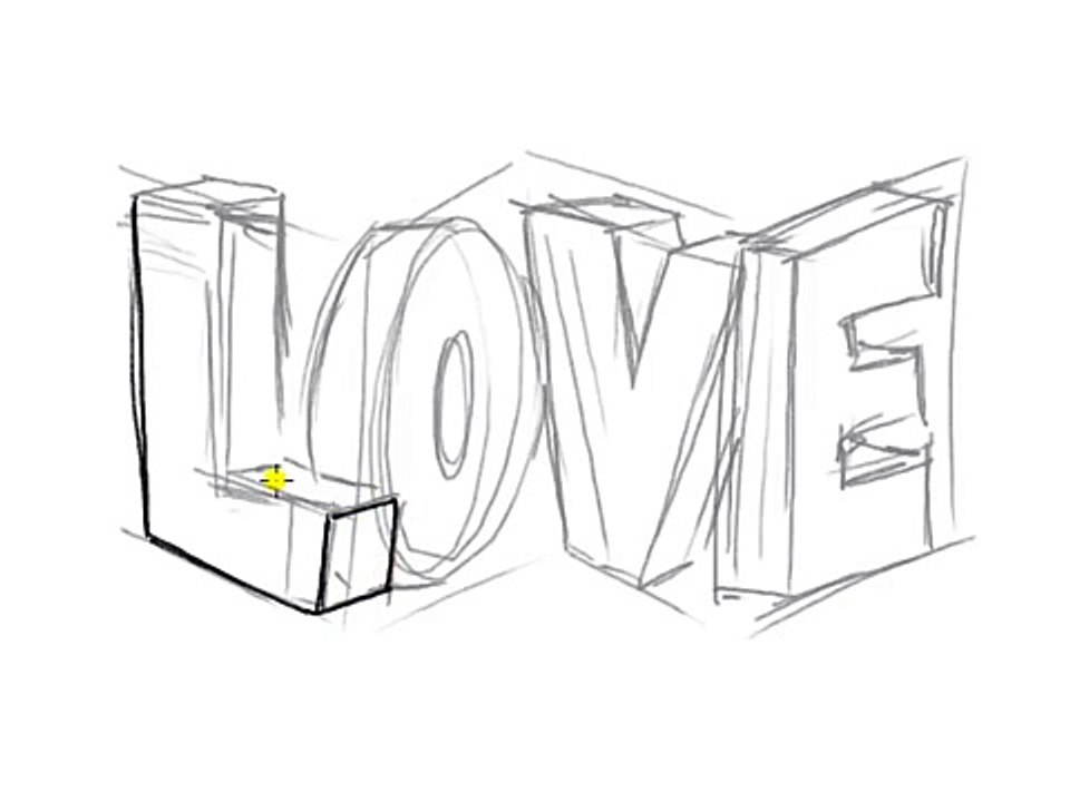 how to draw graffiti letters love