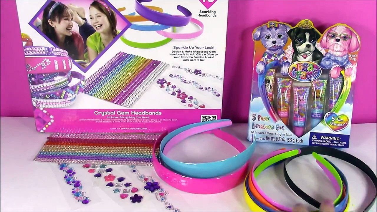Cra-Z-Art Shimmer n Sparkle Crystal Craze DIY Gem Headbands! LISA FRANK Lip Gloss FUN