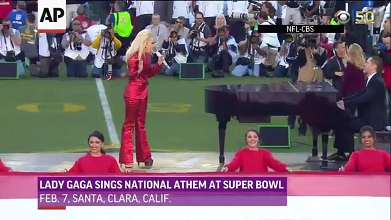 Gaga Sings National Anthem at Super Bowl