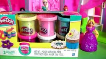 Play Doh Confetti using Glitter Glider Elsa Anna Disney Frozen MagiClip Snow Belle Magic Clip Dolls