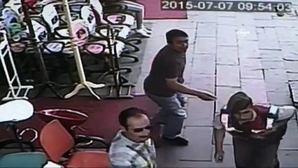 Jandarmayı yaralayıp eli kelepçeli kaçan şahıs güvenlik kamerasında