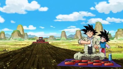 Goku turns SuperSaiyajin for the first time in DBS