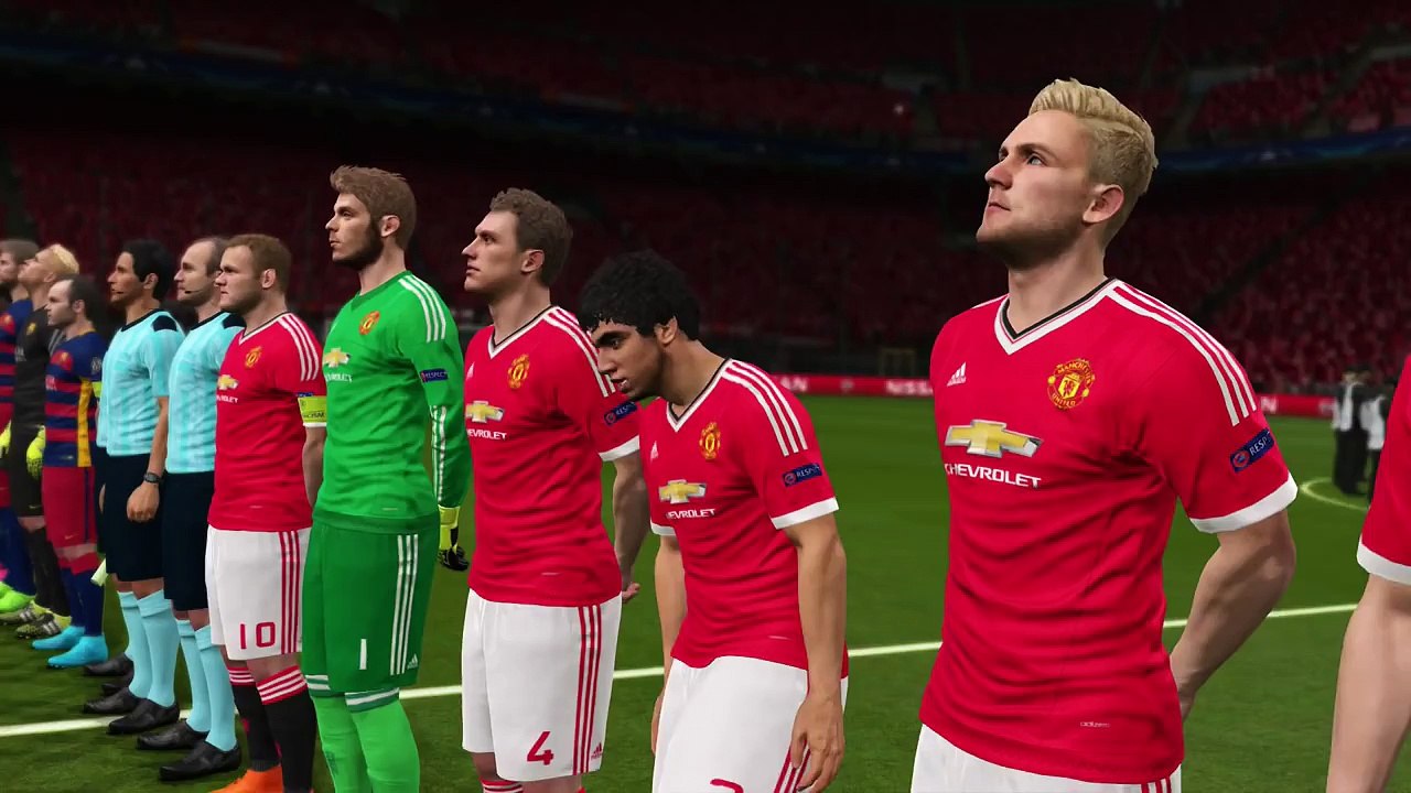 PES 2016 Final Champions League Barcelona vs Manchester United 0-1 Full HD