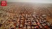 Syria Conflict : Aerial view of Zaatari refugee camp