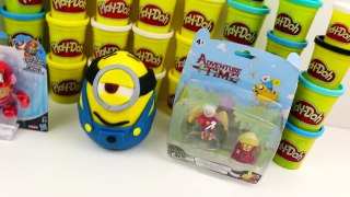 Huge Play Doh Minions Surprise Egg Hidden Toys Adventure Time Spiderman