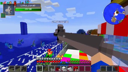 Minecraft CRAZY CRAFT - BUILDING A BIG BERTHA SWORD w/Little Lizard!