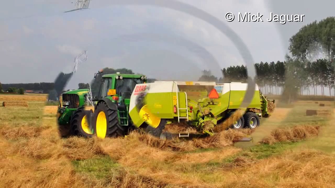 John Deere 6830 & Claas Quadrant 2200 Loonbedrijf Van Hal hooi persen