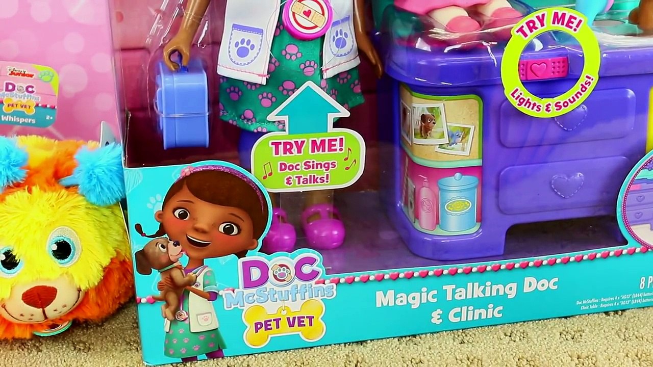 Doc McStuffins Pet Vet Checkup Center & Barbie Great Puppy Adventure, Findo, Squibbles Doc