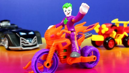 Imaginext DC Superfiends Gift Set With Batman Batmobile Joker Motorcycle Robin Four Wheele