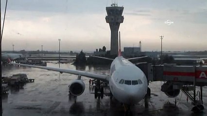 Havalimanında işçilere yıldırım çarptı