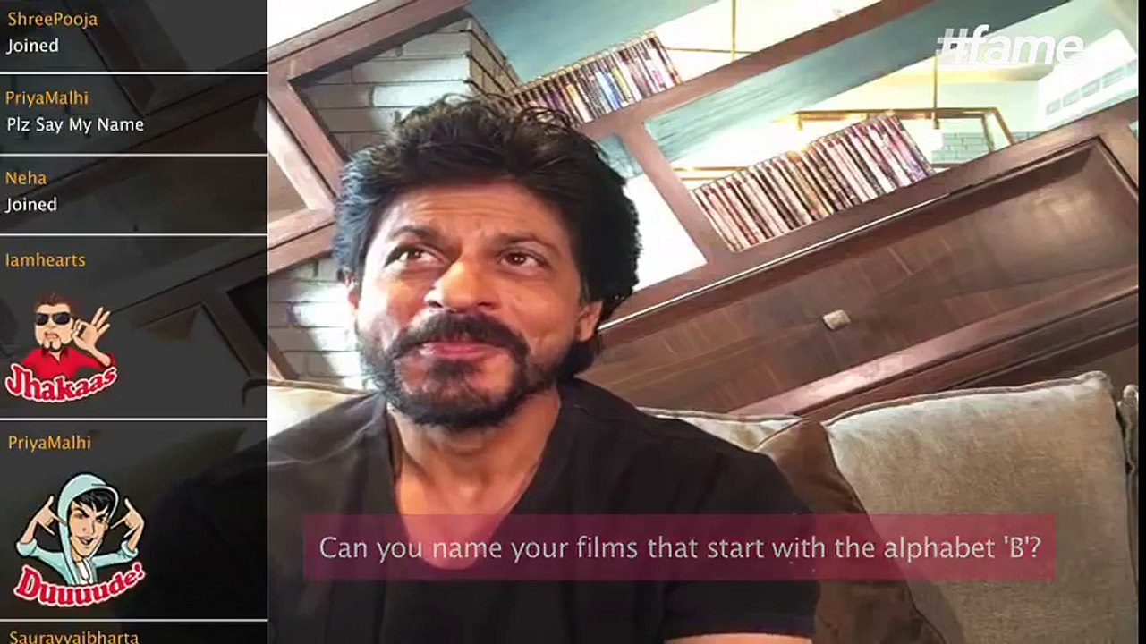 Can SRK name his films that begin with the alphabet ‘B’?