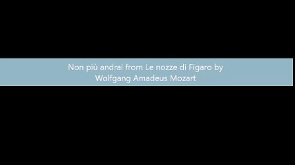 Non piu andrai,Le Nozze di Figaro, Mozart, Jonas Bergström