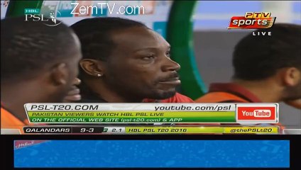 Reaction Of Chris Gayle Just After Getting Bold On 1st Ball Of The Match