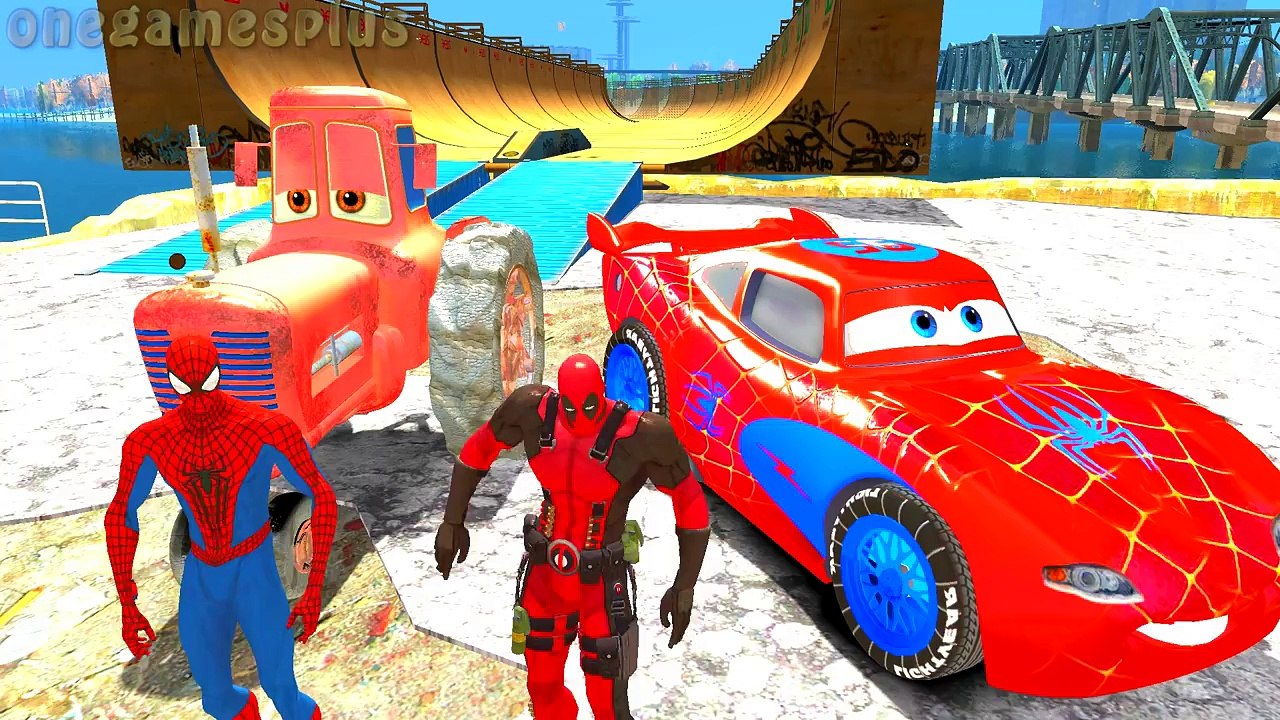Children s Songs Disney cars Tractor & Spidermobile Deadpool & Spider Man