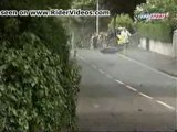 Rider losing control of bike in a race at high speed