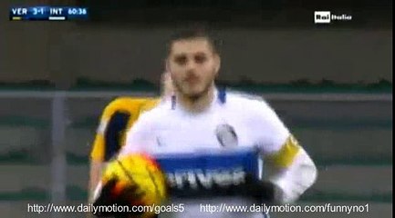 Mauro Icardi Goal Verona 3 - 2 Inter Serie A 7-2-2016