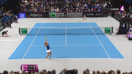 Fed Cup : Caroline Garcia donne le point décisif à la France face à l'Italie