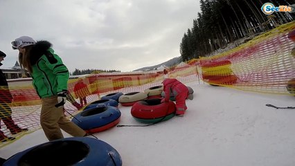 ✔ Кукла Беби Борн с Ярославой катаются на надувных санках - Doll Baby Born with Yaroslava ✔