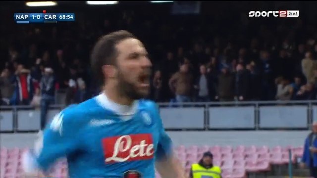 1-0 Gonzalo Higuaín Penalty Goal Italy Serie A - 07.02.2016, SSC Napoli 1-0 Carpi FC
