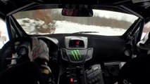 Ken Block goes flat out in his Rally Fiesta on ice during Sno-Drift testing
