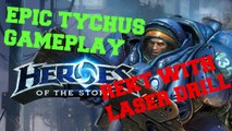 Heroes of the Storm Tychus Laser Drill Triple Kill Gameplay