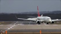 Crosswind LANDINGS during a STORM at Düsseldorf B777, 767, 757 A330 Sturm Andrea, (watch in HD)