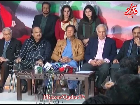 Chairman Imran Khan journalists' questions after a press conference in Lahore