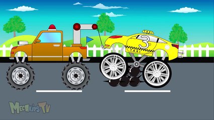 Tow Truck Counting Taxi Truck - Learning Video For Kids