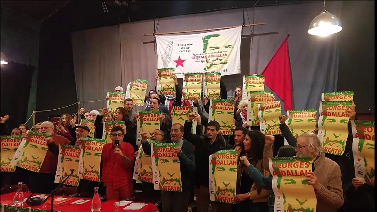 Georges Abdallah, tu es de notre combat.  Nous sommes du combat pour ta libération !