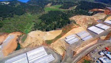 Üçüncü köprü inşaatının hava kamerası görüntüleri