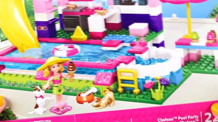Barbie Pool Party with Chelsea Mega Bloks LEGO #80136 Surprise Guest Mermaid Ariel Hello Kitty