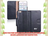Pdncase Funda de Piel Genuina para iphone 6 Wallet Case Cover - Marrón Oscuro
