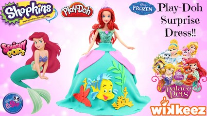 Download Video: GIANT Ariel Princess Play Doh Surprise Dress - Season 3 Shopkins, Squishy Pops, Palace Pets