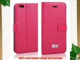 PDNCASE iPhone 6 Case Genuine Leather Wallet Style Lychee Pattern Funda Carcasa de Cuero para